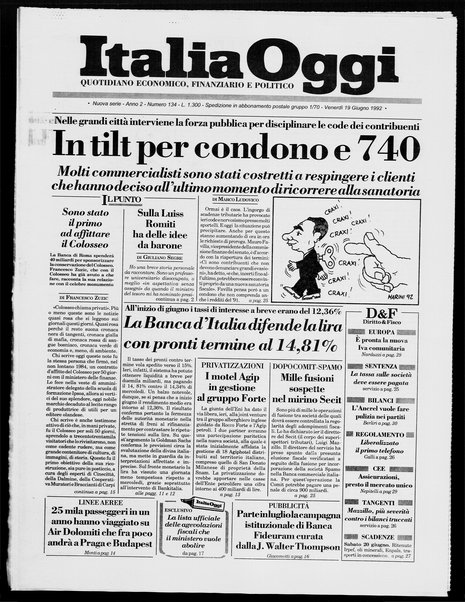 Italia oggi : quotidiano di economia finanza e politica